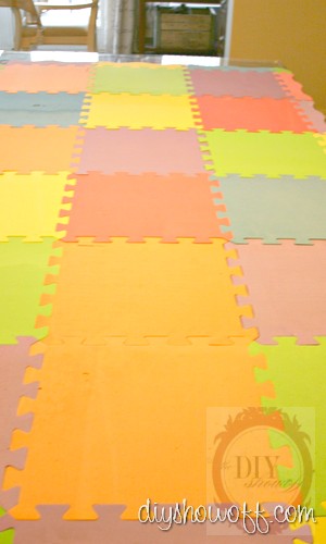 puzzle playmat, painted foam mat tutorial