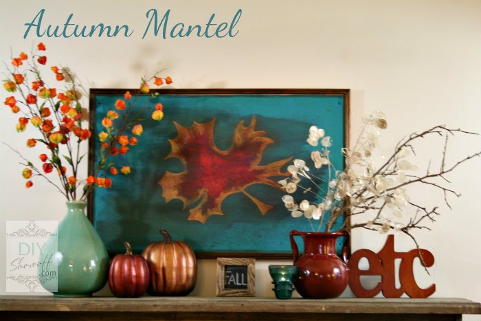 red and turquoise fall mantle