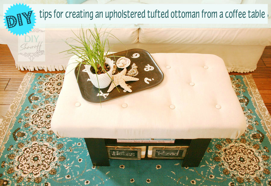 DIY Upholstered Tufted Ottoman
