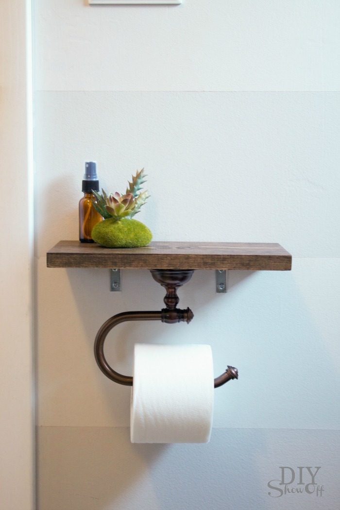 Toilet Paper Holder Bathroom Shelf Bathroom Decor Toilet Paper Shelf Wood Holder for Toilet Paper Honeycomb Grey 