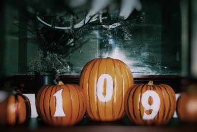 house number pumpkins