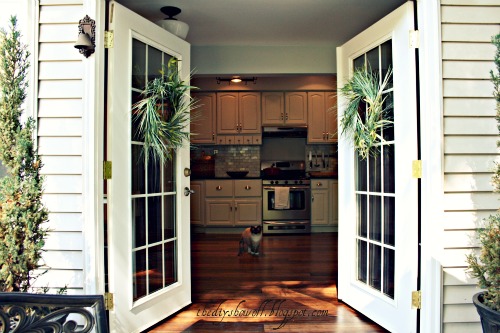 french doors, kitchen, bamboo floors, farmhouse tour, do it yourself