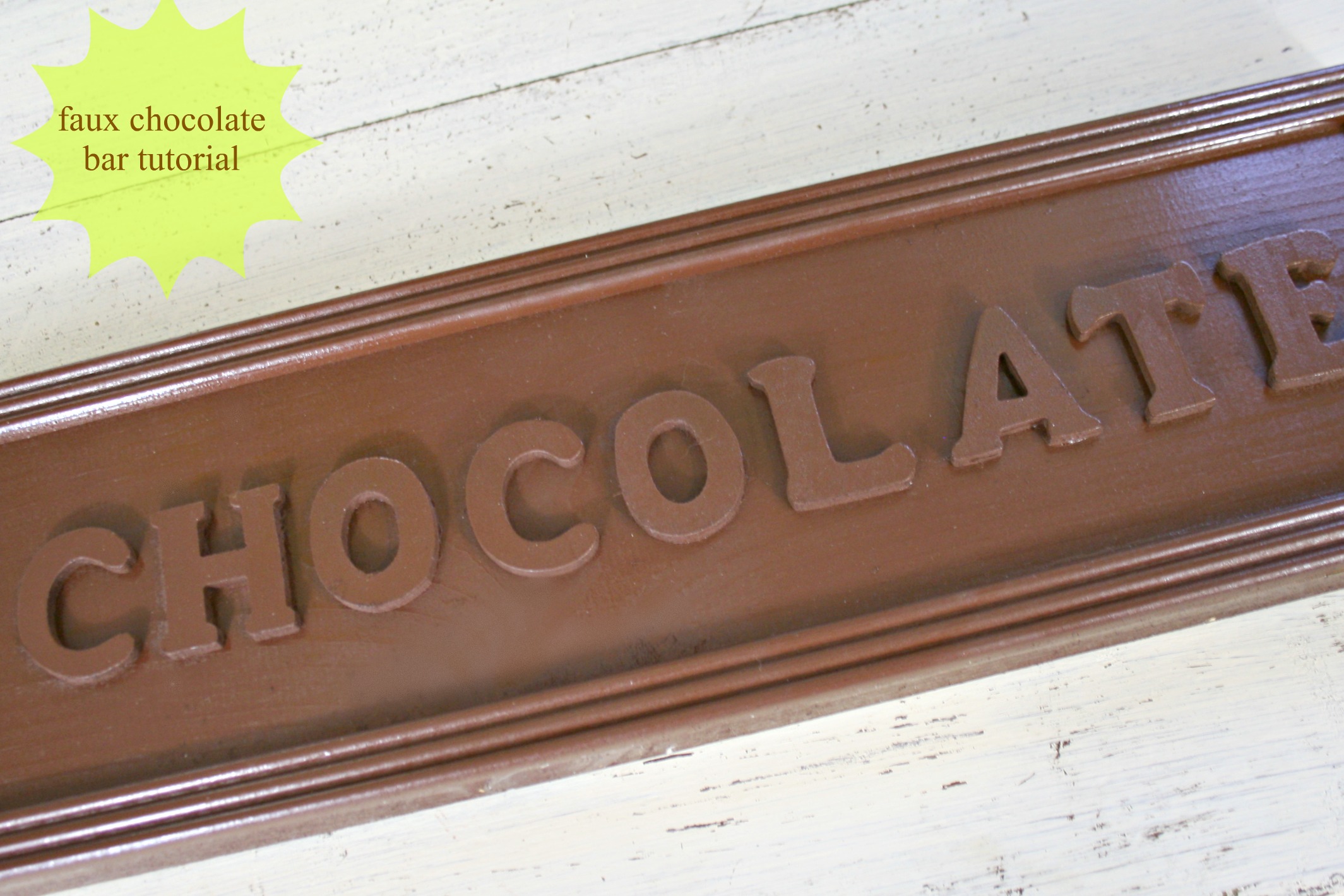 faux wooden chocolate bar sign, DIY, Easter decor