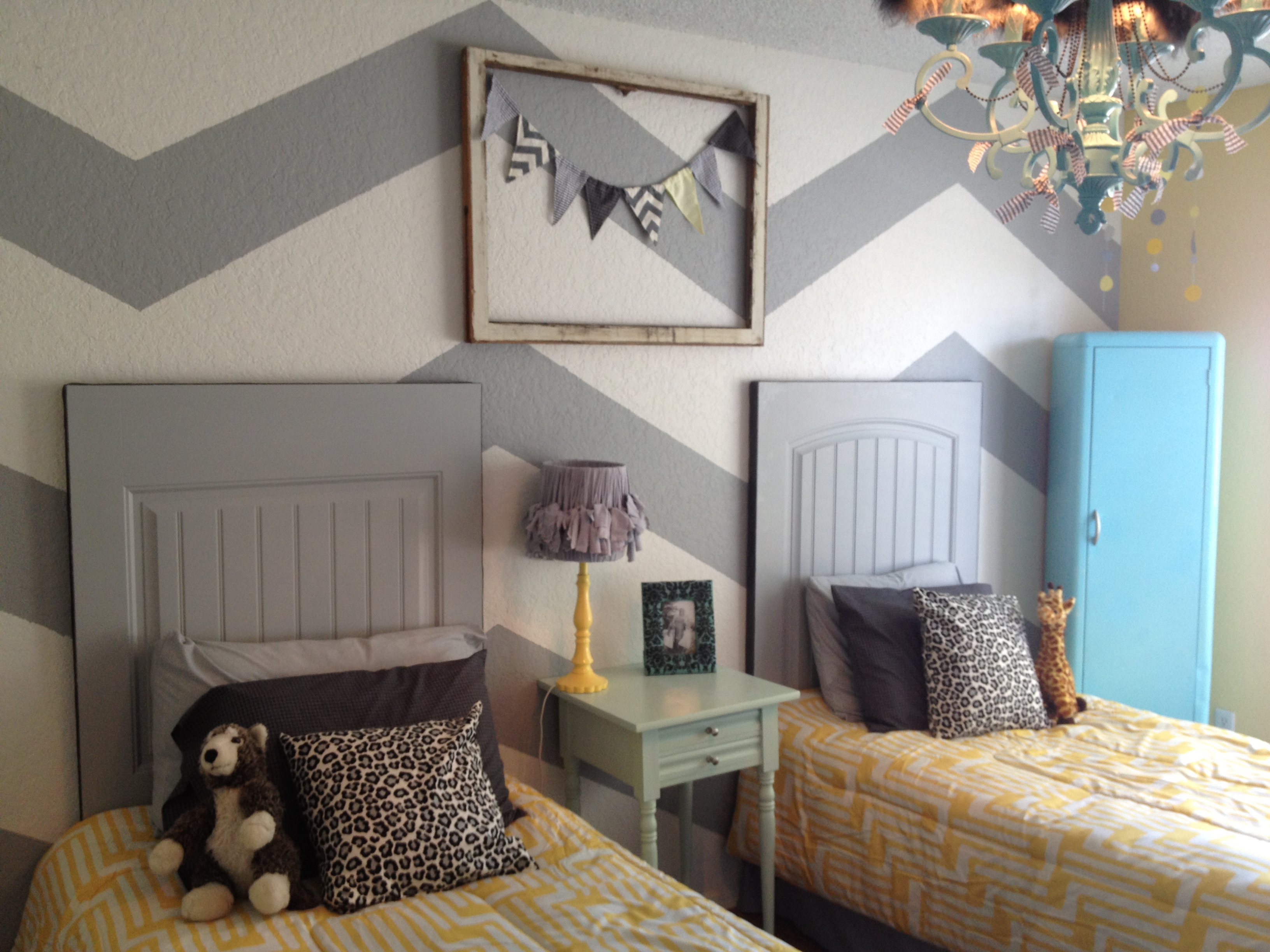 sweet gray and yellow girls' bedroom makeover
