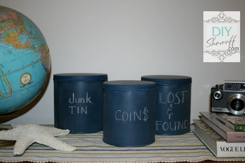 DIY chalkboard tins