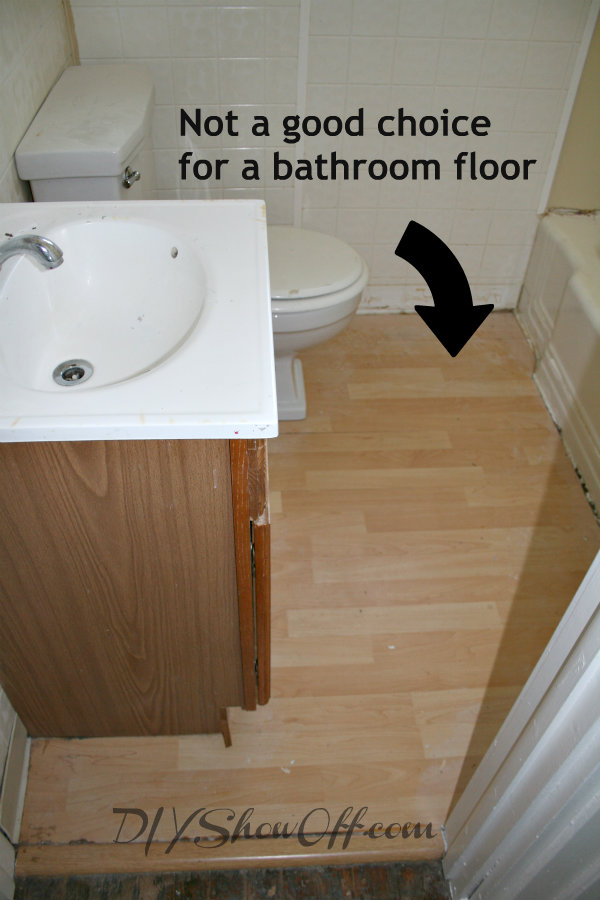 bathroom floor before