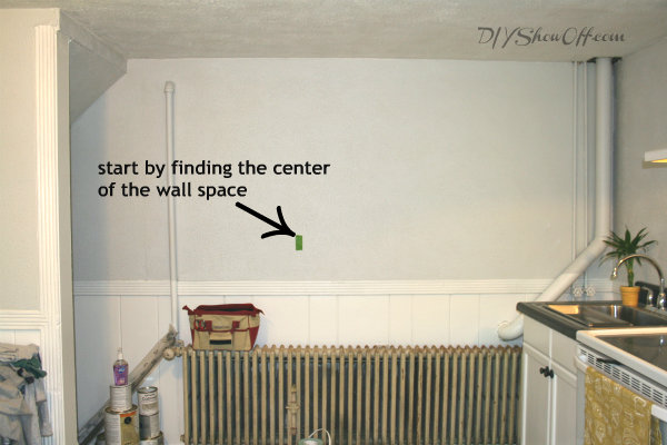 find center of wall