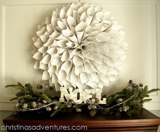 book page wreath 