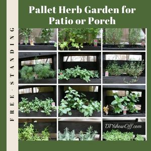 herbs in free-standing pallet herb garden