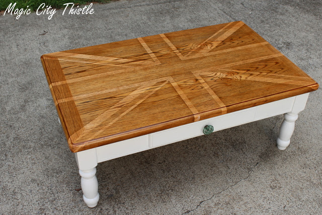 2 toned union jack coffee table at Magic City Thistle