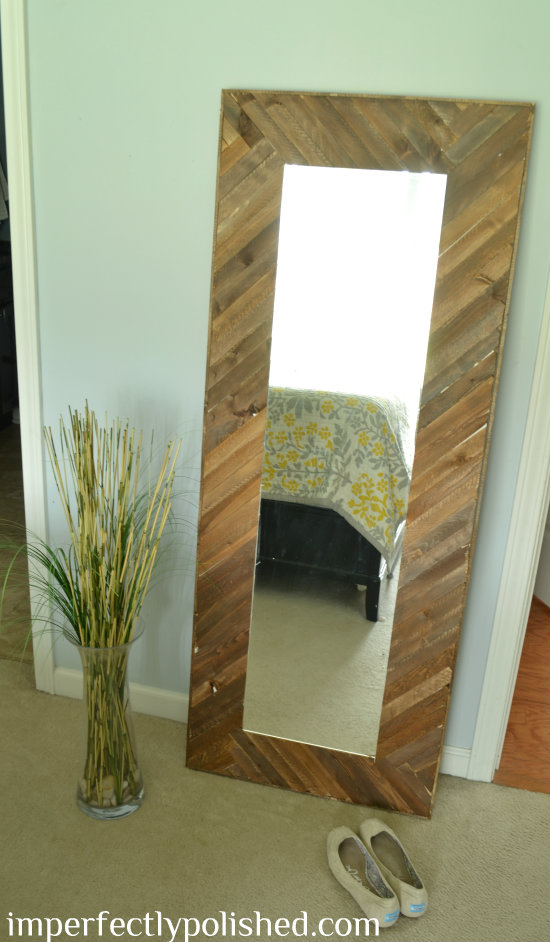 wood shim mirror frame at Imperfectly Polished