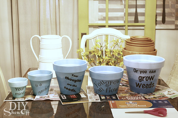 painting and stenciling terra cotta pots