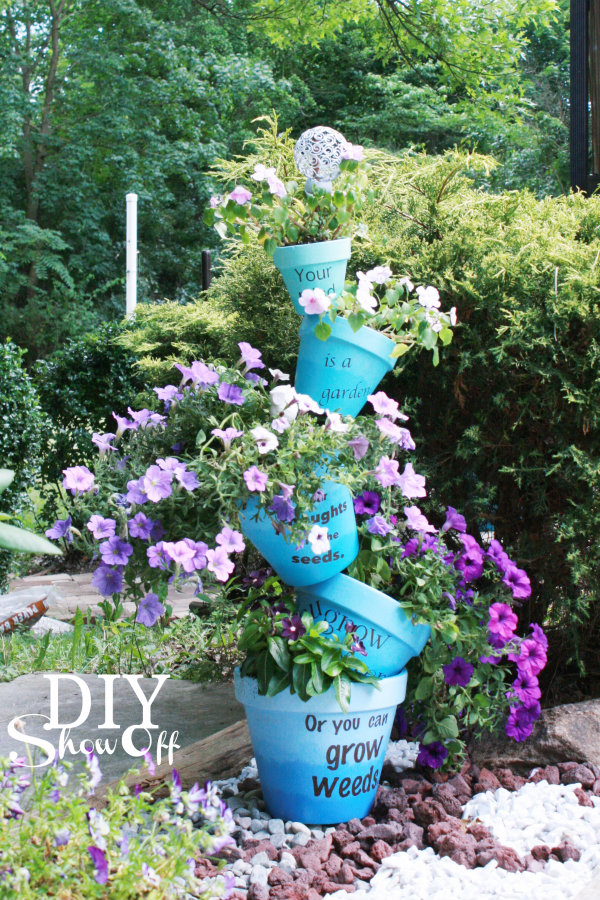 stacked ombre flower pots tutorial