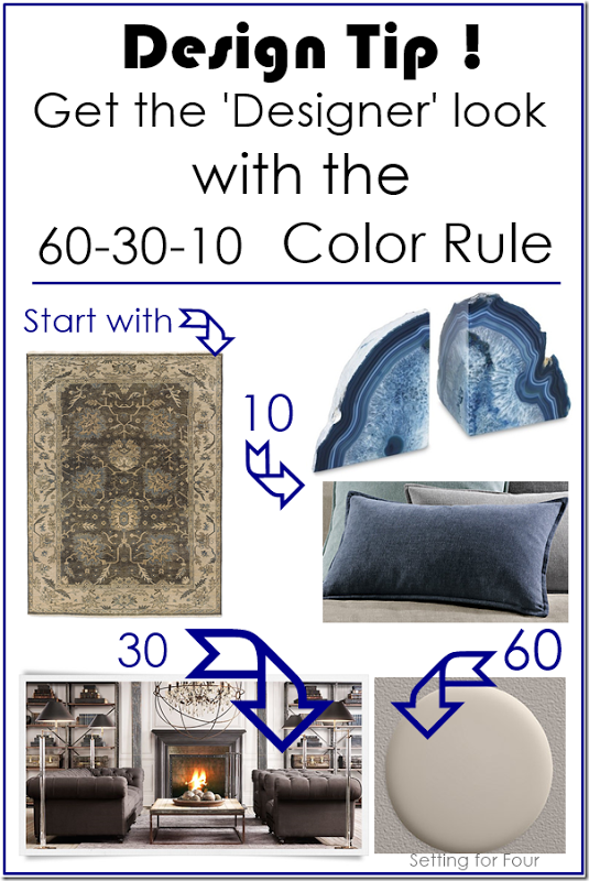 Design Tip 60-30-10 Color Rule from Setting for Four