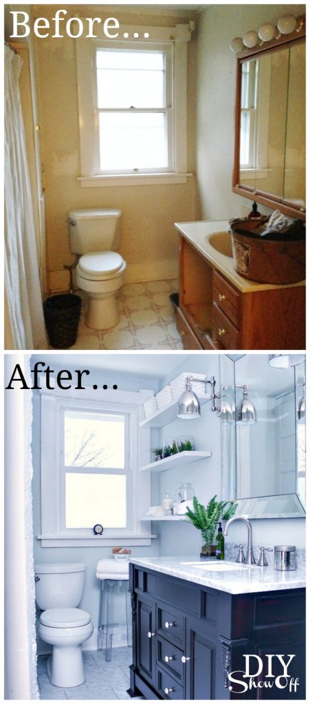bathroom makeover before and after