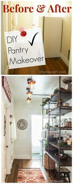 DIY Pantry Makeover before and after