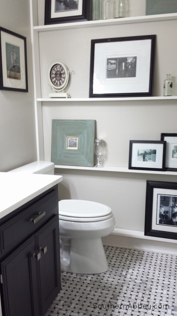 half bathroom makeover at Southern Abbey