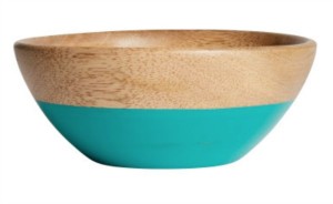 H&M turquoise and wood bowl