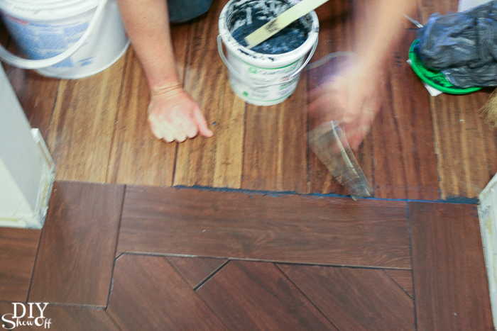 Herringbone Tile Floor - DIYShowOff