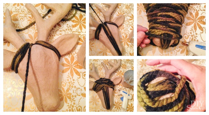 DIY yarn wrapped reindeer tutorial @diyshowoff
