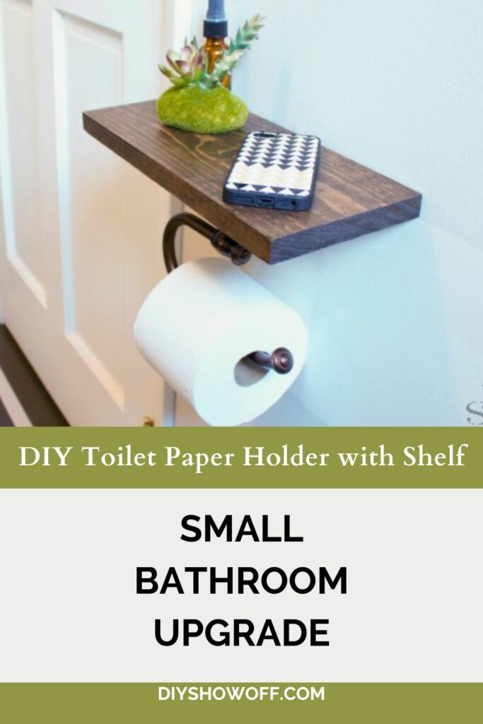 shelf for cell phone and decor with toilet paper holder