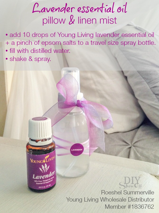lavender pillow and linen spray @diyshowoff #oilyfamilies