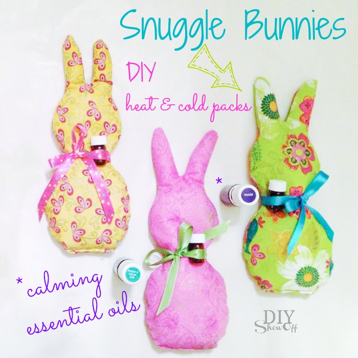 Snuggle Bunnies DIY heat and cold rice packs with calming essential oils @diyshowoff