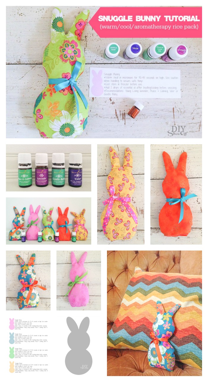 Snuggle Bunnies Tutorial - DIY warm/cool/aromatherapy with essential oils) rice packs @diyshowoff