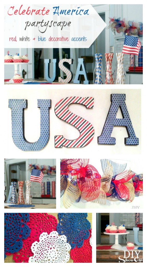 red white and blue decorative accents @diyshowoff Celebrations Challenge #MichaelsMakers