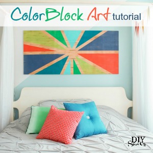 DIY color block sunburst wall art tutorial @diyshowoff