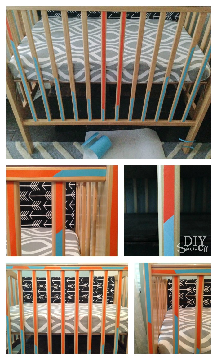 Jazz up your crib for under $10 with DIY adhesive vinyl decals. Tutorial @diyshowoff