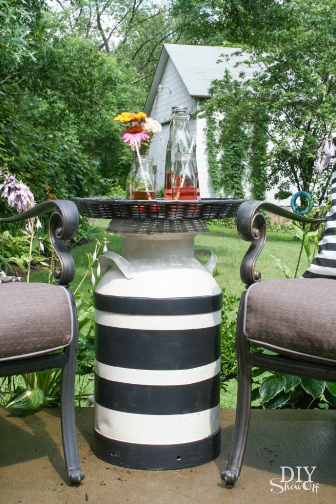 Industrial Milk Can turned Side TableDIY Show Off ™ DIY Decorating