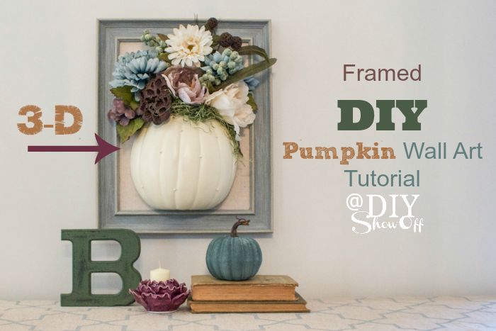 3D framed DIY pumpkin wall art tutorial @diyshowoff #michaelsmakers