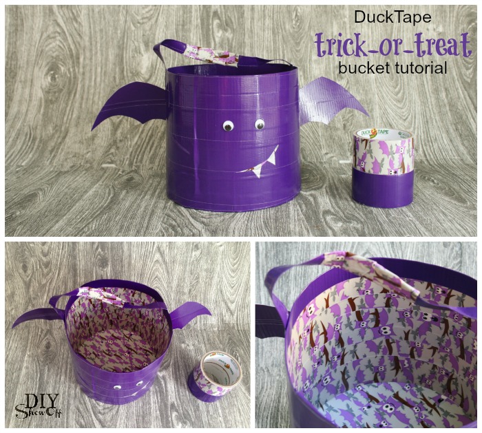 DuckTape trick or treat bucket tutorial #halloween @diyshowoff #spookduckular
