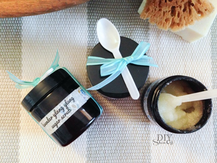 DIY skin nourishing lavender & ylang ylang essential oil infused sugar scrub for maintaining healthy skin @diyshowoff