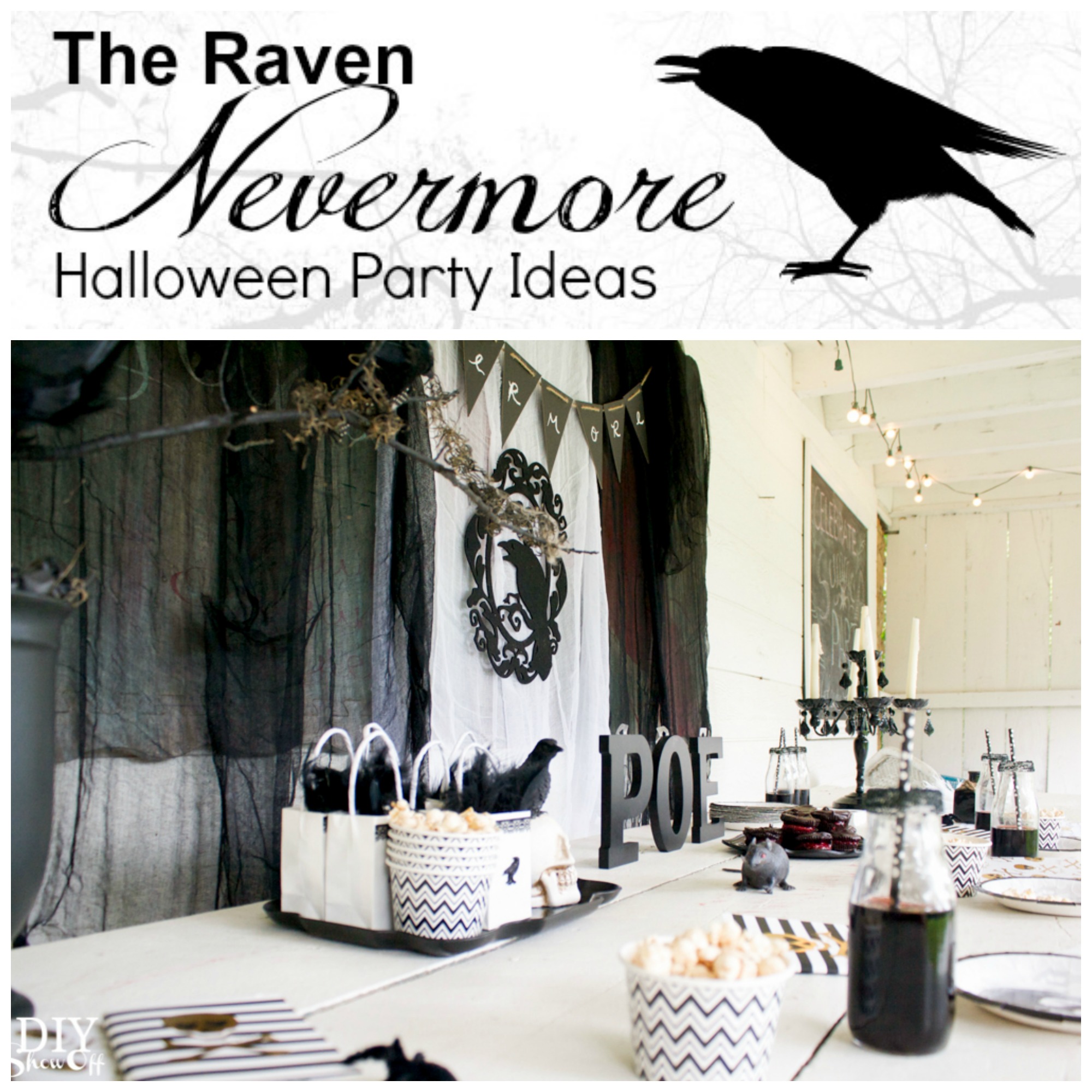 The Raven Nevermore Halloween Party Ideas @diyshowoff #MakeItWithMichaels