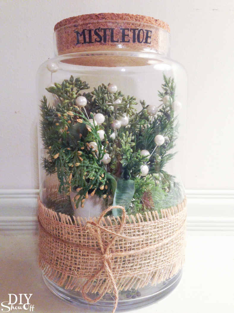 Love this Christmas mistletoe greenhouse centerpiece @diyshowoff! #makeitwithmichaels 