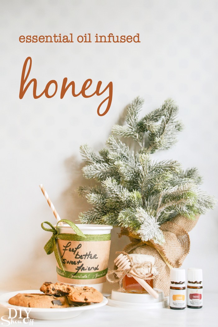 So sweet! Essential oil infused honey and Essential Oil Holiday Hostess Guide @diyshowoff