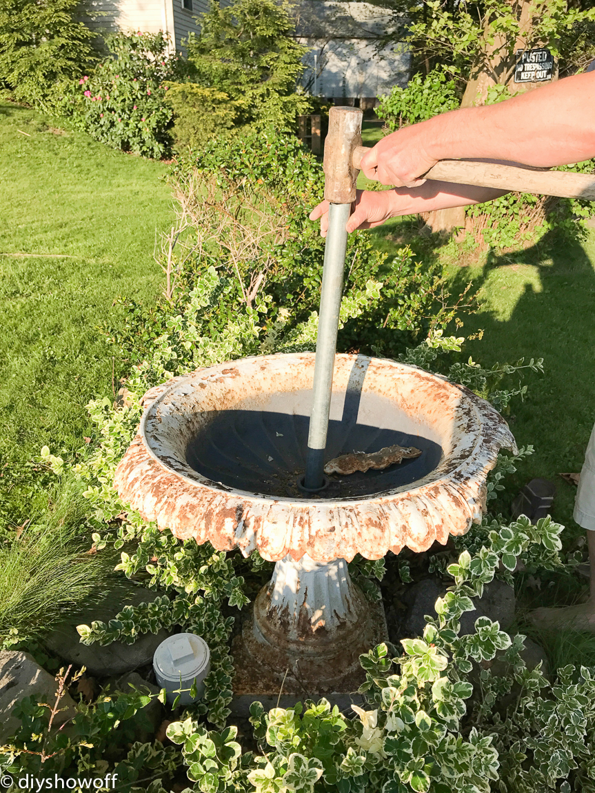 What a treasure! Check out this beautiful cast iron flower fountain in all of her chippy glory! @diyshowoff