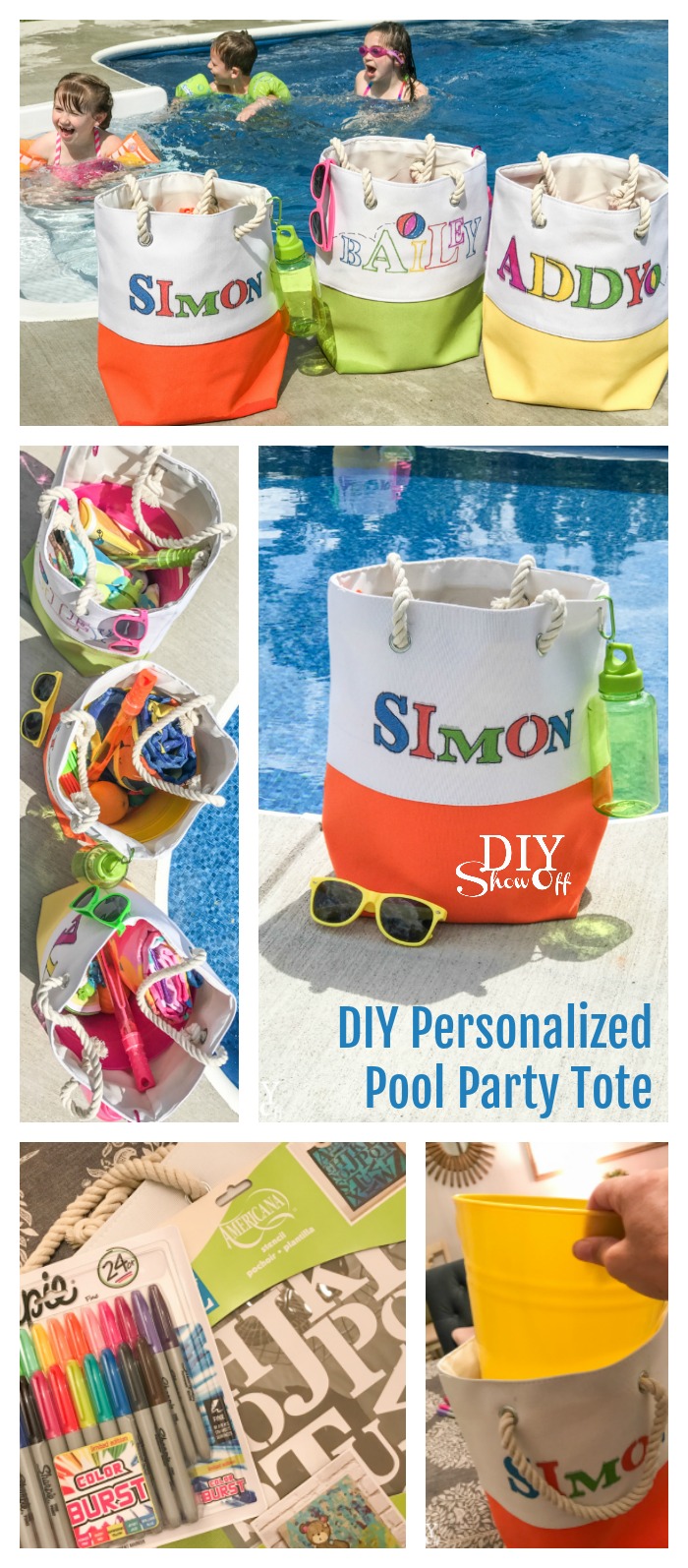 DIY Personalized Pool Party Gift Tote - DIY Show Off ...