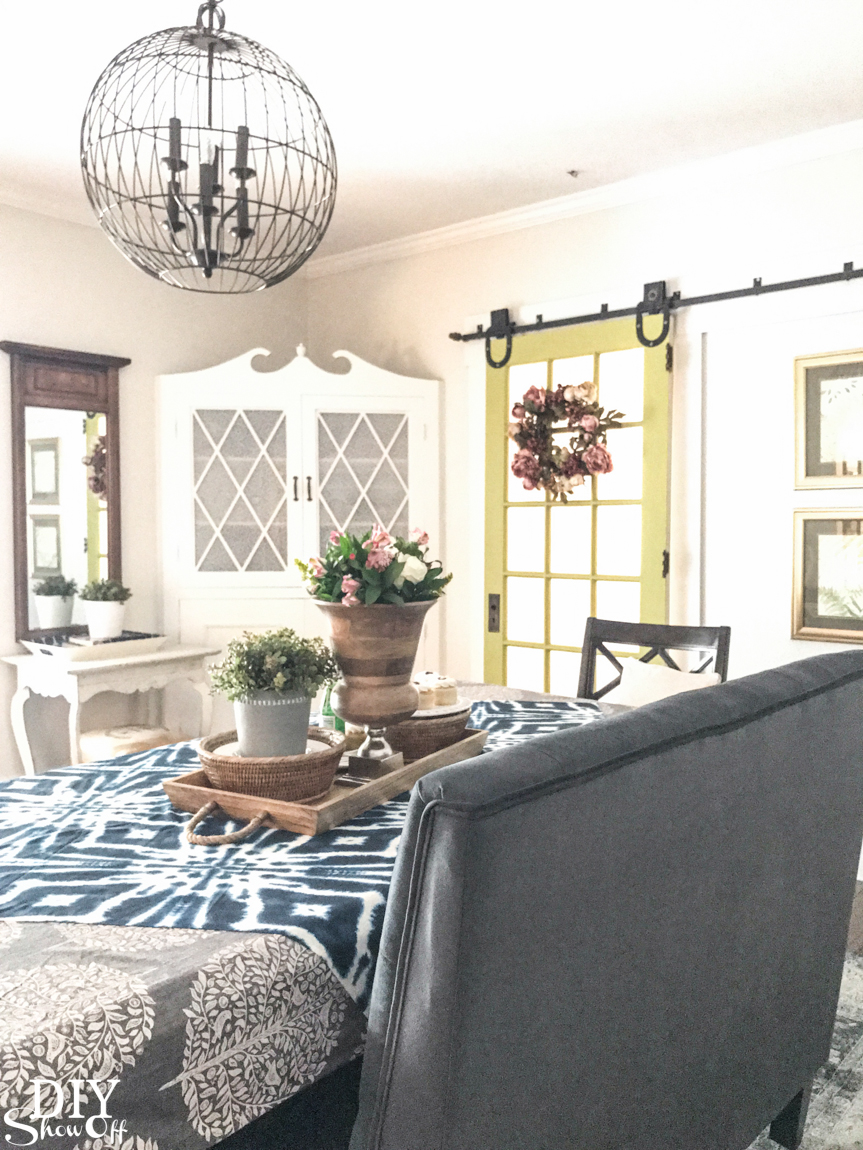 Color Lover's Room Makeover - dining room reveal @diyshowoff (navy, chartreuse, blush and gray for a soft but colorful fresh new look) #colorlovers #birchlanecolorlovers #TheMinecolorlovers #mintedcolorlovers