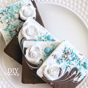 DIY chocolate candy melts bridal wedding shower party favor gifts tutorial @diyshowoff essential oil infused gift idea breakfast at tiffany's