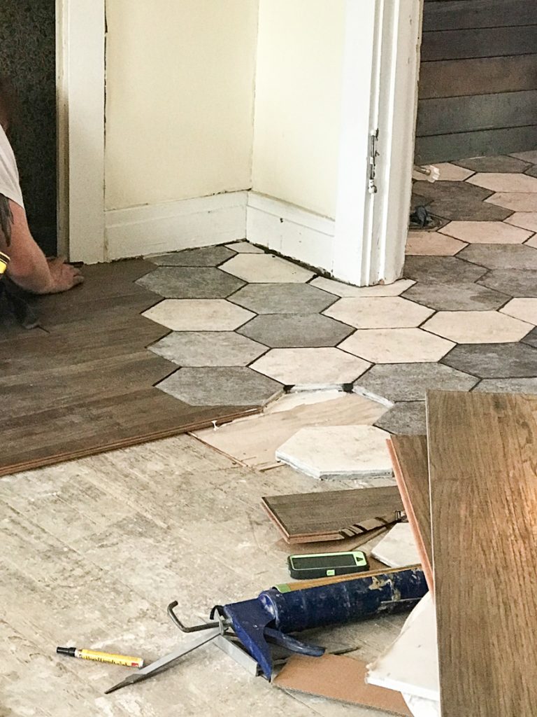 hardwood to tile installation