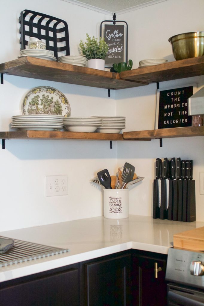 floating kitchen shelves