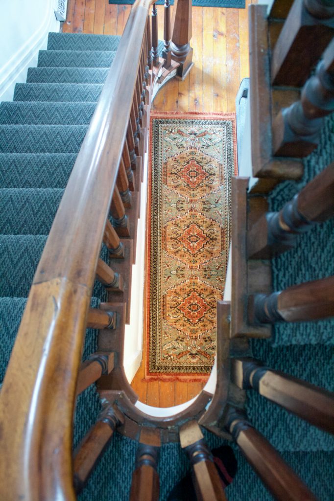 original walnut staircase railing
