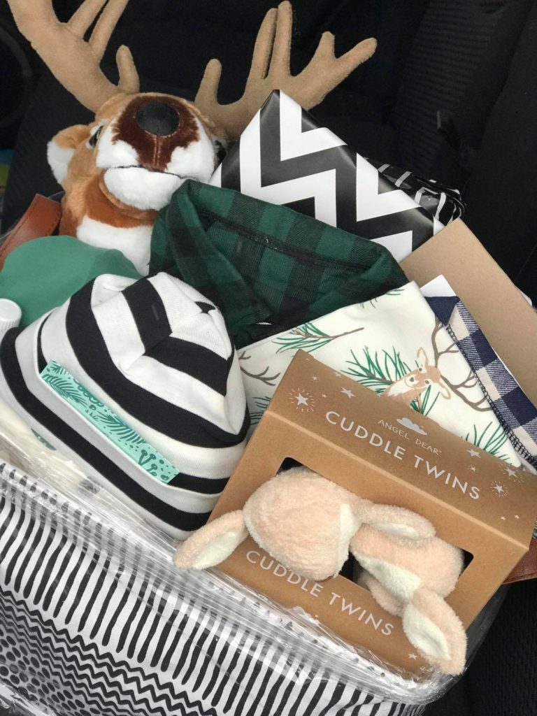 woodland theme baby shower gift basket
