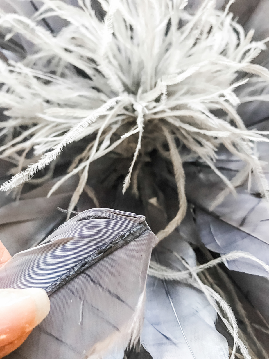 gray feather craft idea
