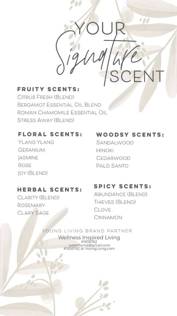 DIY scent categories