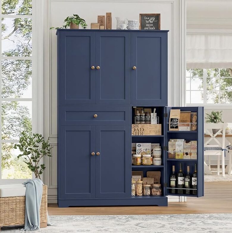 navy pantry cabinet