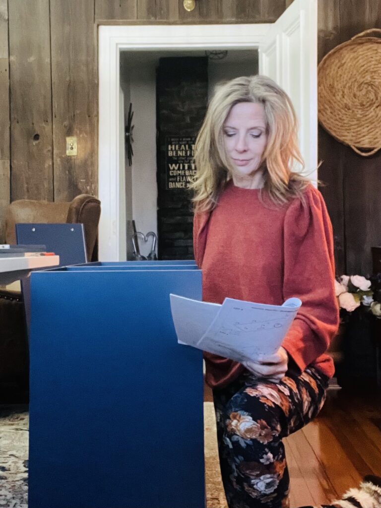 woman reading instructions